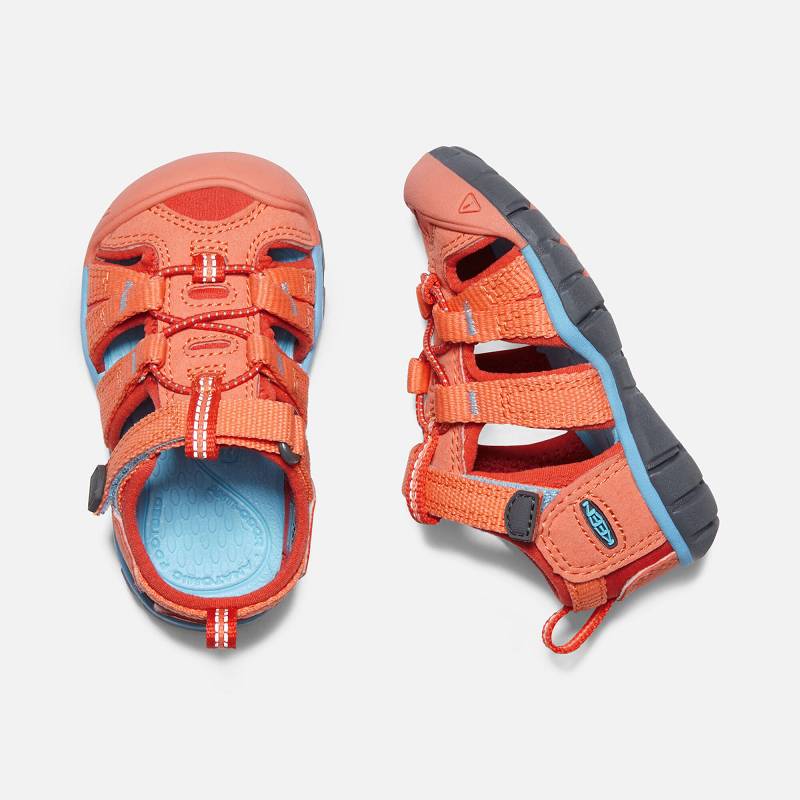 Keen Seacamp II CNX Baby Sandalen Kinder DE-52614 Coral/Poppy Red - Keen Kinderschuhe Koralle